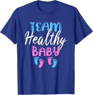 Funny Team Boy Girl Healthy Baby Shower Gender Reveal Party T-Shirt - T-Shirt | Royal