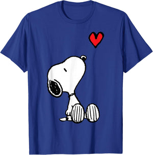 Peanuts Heart Sitting Snoopy T-Shirt - T-Shirt | Royal