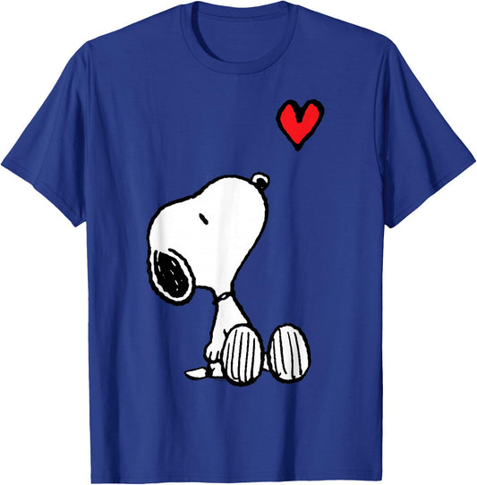 Peanuts Heart Sitting Snoopy T-Shirt - T-Shirt | Royal