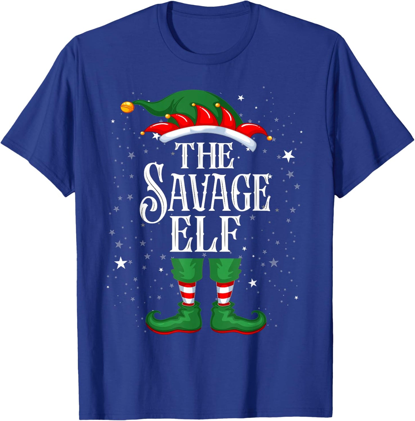 Christmas Elf Matching Family Group Funny The Savage Elf T-Shirt - T-Shirt | Royal