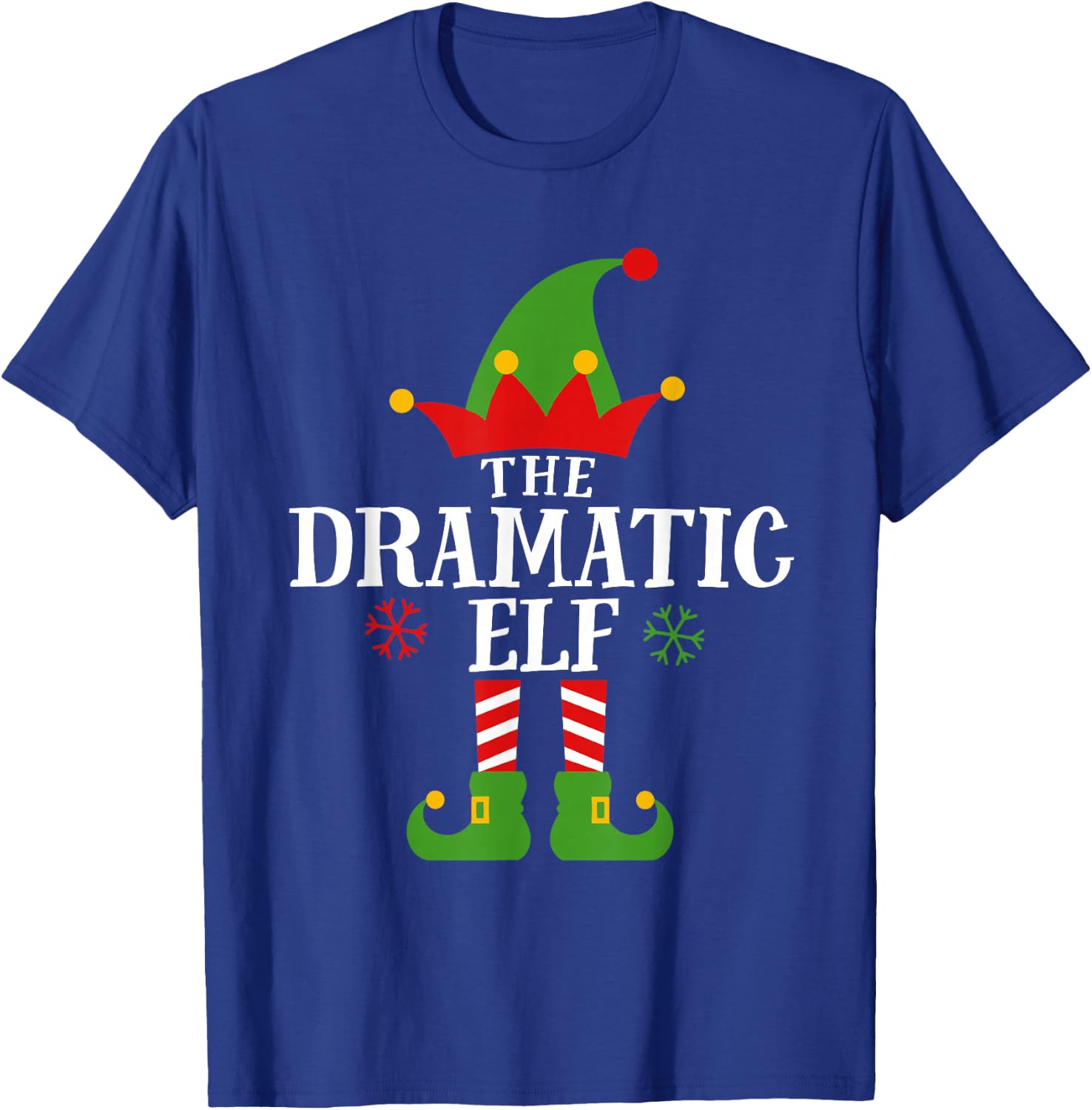 Dramatic Elf Funny Matching Family Group Christmas Pajama T-Shirt - T-Shirt | Royal