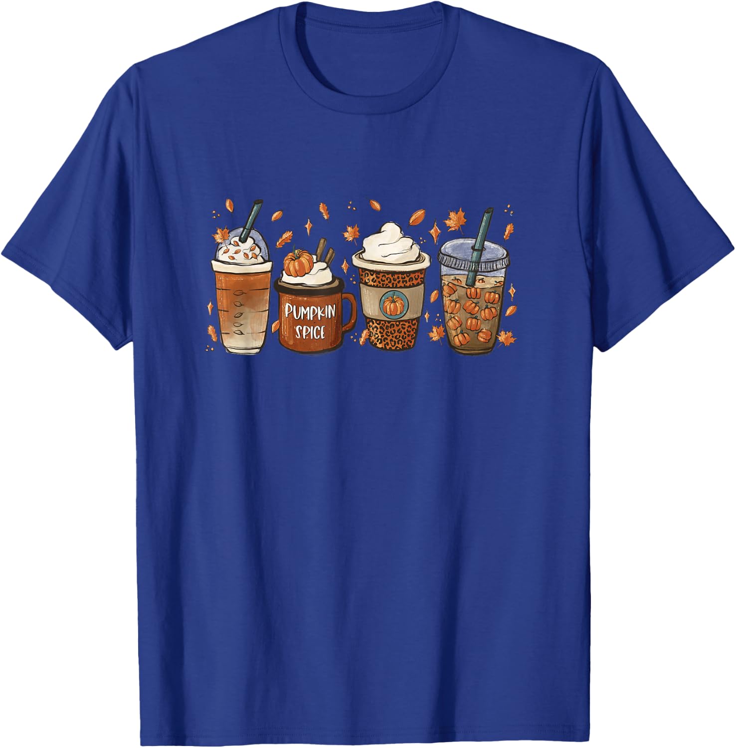 Halloween Coffee Pumpkin Latte Spice Coffee Love Fall Season T-Shirt - T-Shirt | Royal