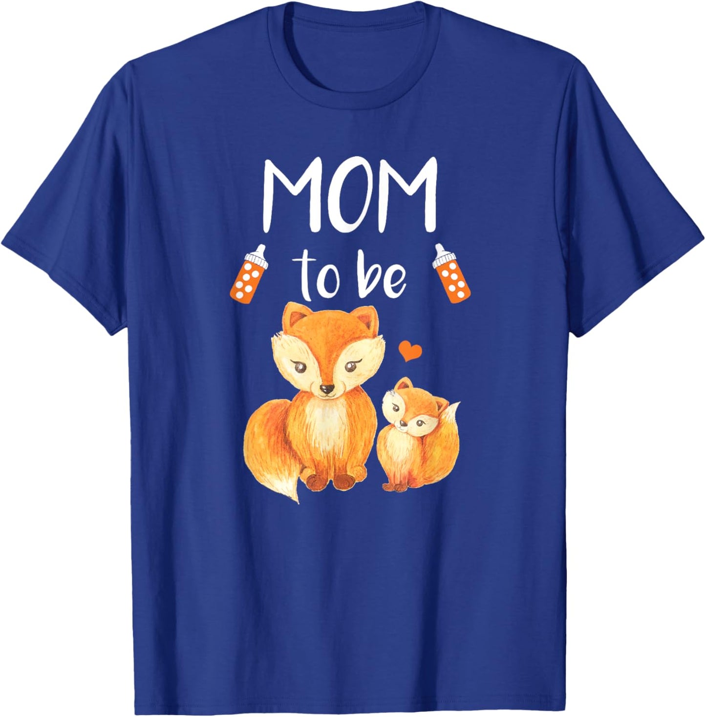 Mom To Be Fox Baby Shower Cute Forest Animal T-Shirt - T-Shirt | Royal