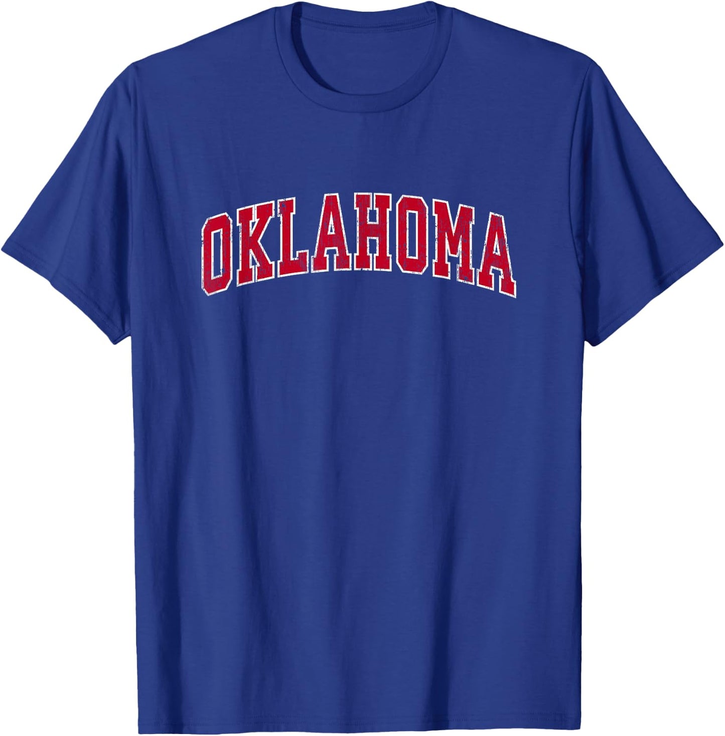Oklahoma OK Vintage Sports Design Red Design T-Shirt - T-Shirt | Royal