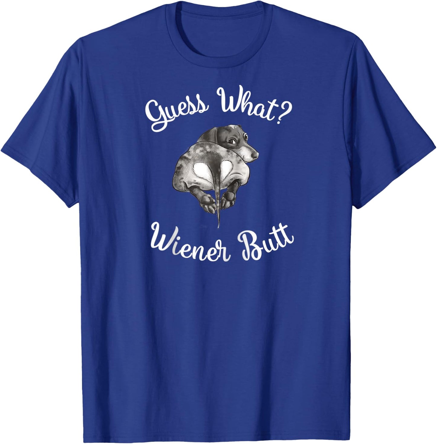 Guess what wiener butt dachshund gift Raglan Baseball T-Shirt - T-Shirt | Royal