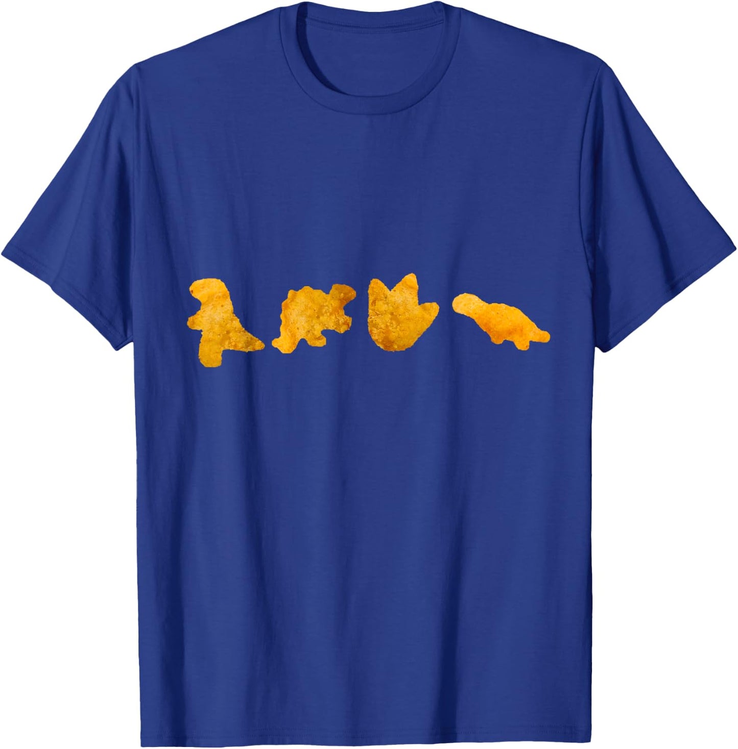 Random Galaxy Dinosaur Chicken Nuggets T-Rex Stegosaurus Dino Funny T-Shirt - T-Shirt | Royal