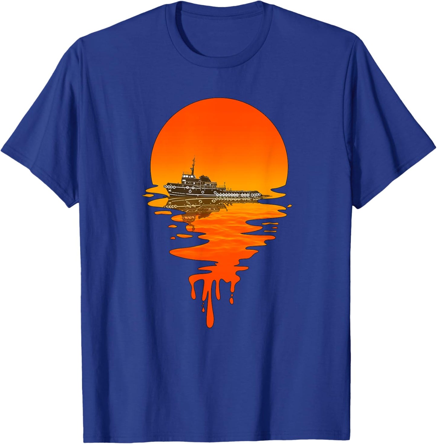 Vintage Retro Style Tugboat T-Shirt - T-Shirt | Royal