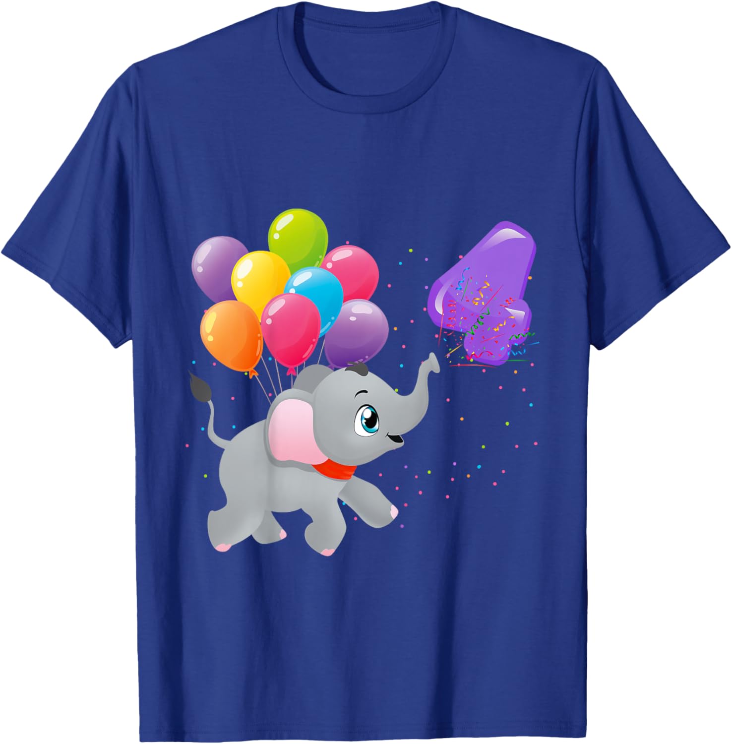 Kids Elephant 4 Years Old Zoo Animals Boys 4th Birthday T-Shirt - T-Shirt | Royal