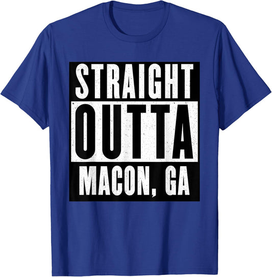 Straight Outta GEORGIA MACON GEORGIA Home T-Shirt - T-Shirt | Royal