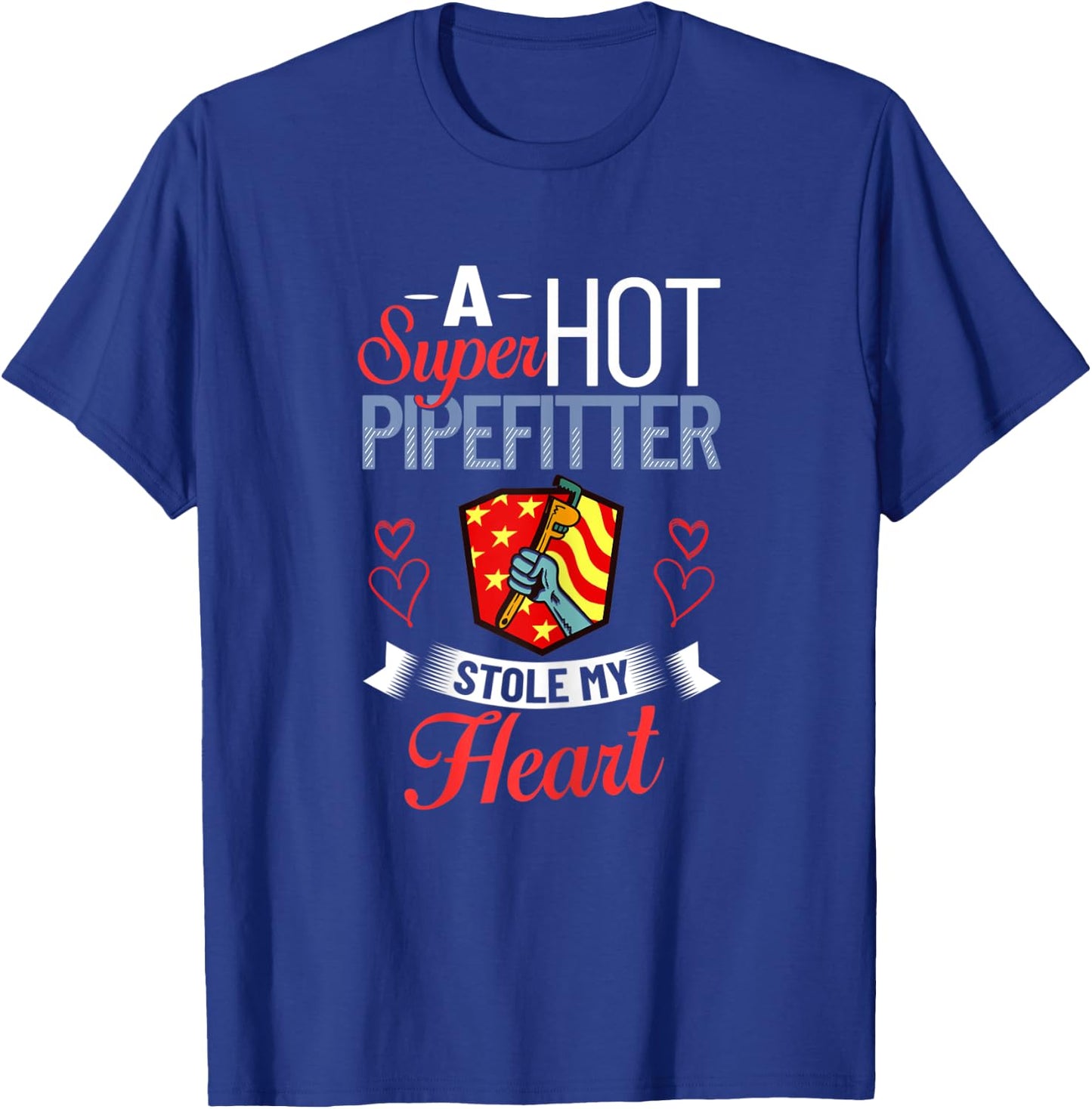 Plumber Wife Pipefitter Girlfriend Steamfitter T-Shirt - T-Shirt | Royal