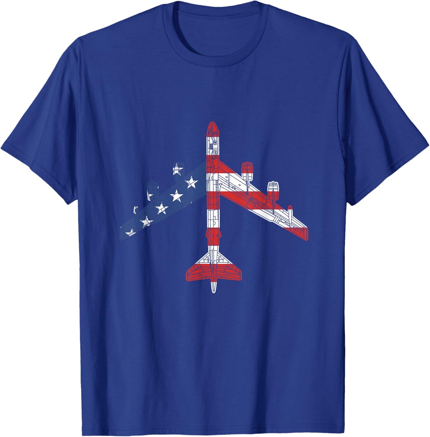 B-52 Stratofortress Aircraft Schematic American Flag B52 T-Shirt - T-Shirt | Royal