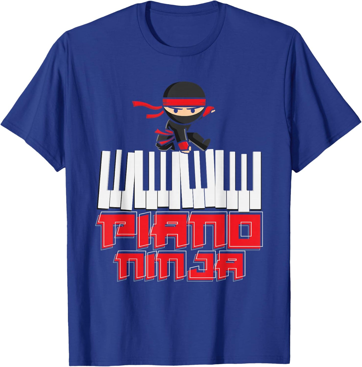 Piano Ninja Pianist Keyboard Player Musician Funny Piano T-Shirt - T-Shirt | Royal