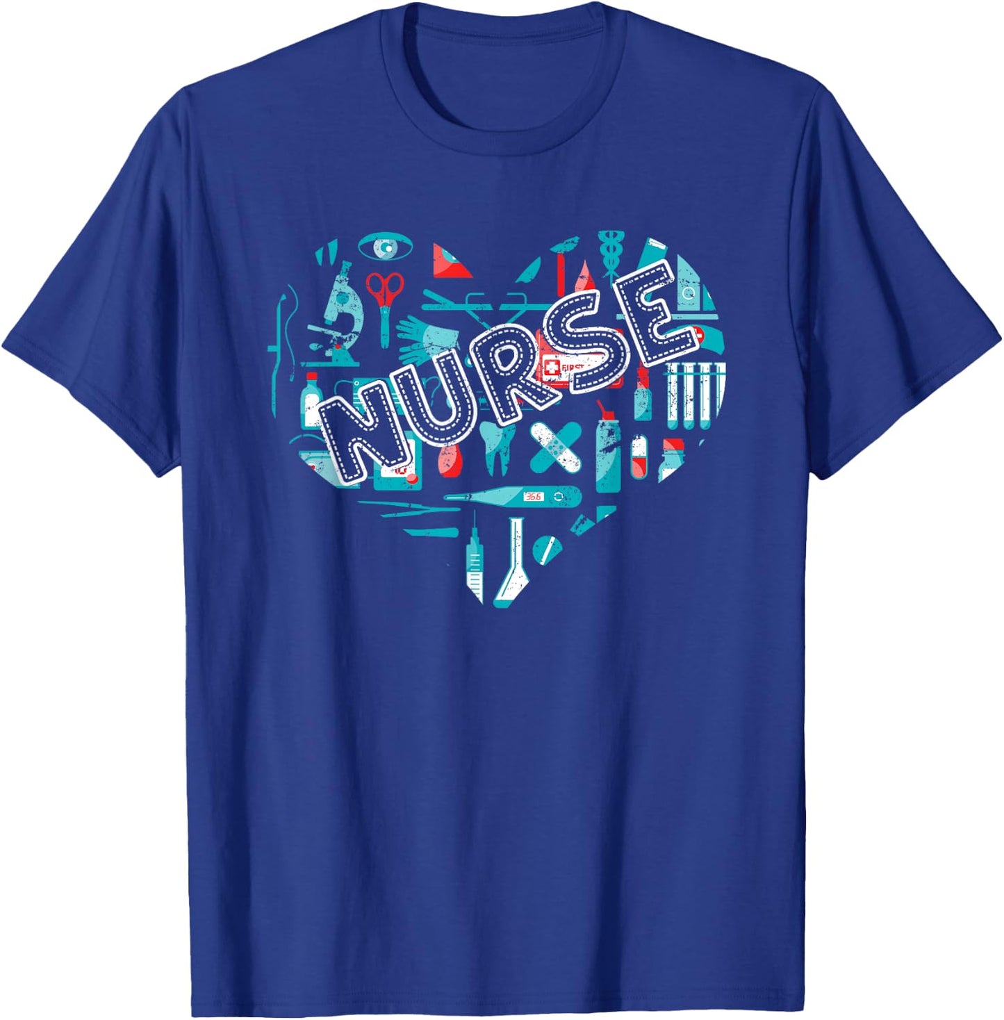 Nursing Heart Healthcare Med Staff Nursery Hospital Nurse T-Shirt - T-Shirt | Royal