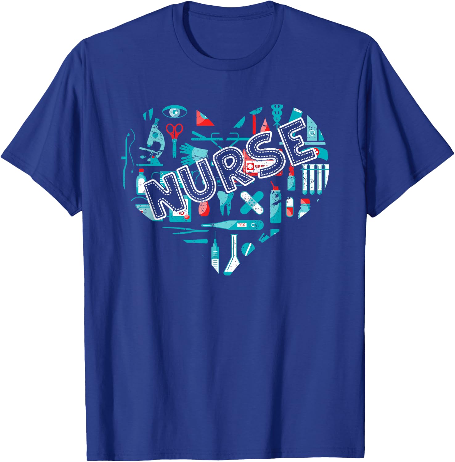Nursing Heart Healthcare Med Staff Nursery Hospital Nurse T-Shirt - T-Shirt | Royal