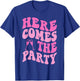 Here Come The Party Bride Groovy Bachelorette Party T-Shirt - T-Shirt | Royal