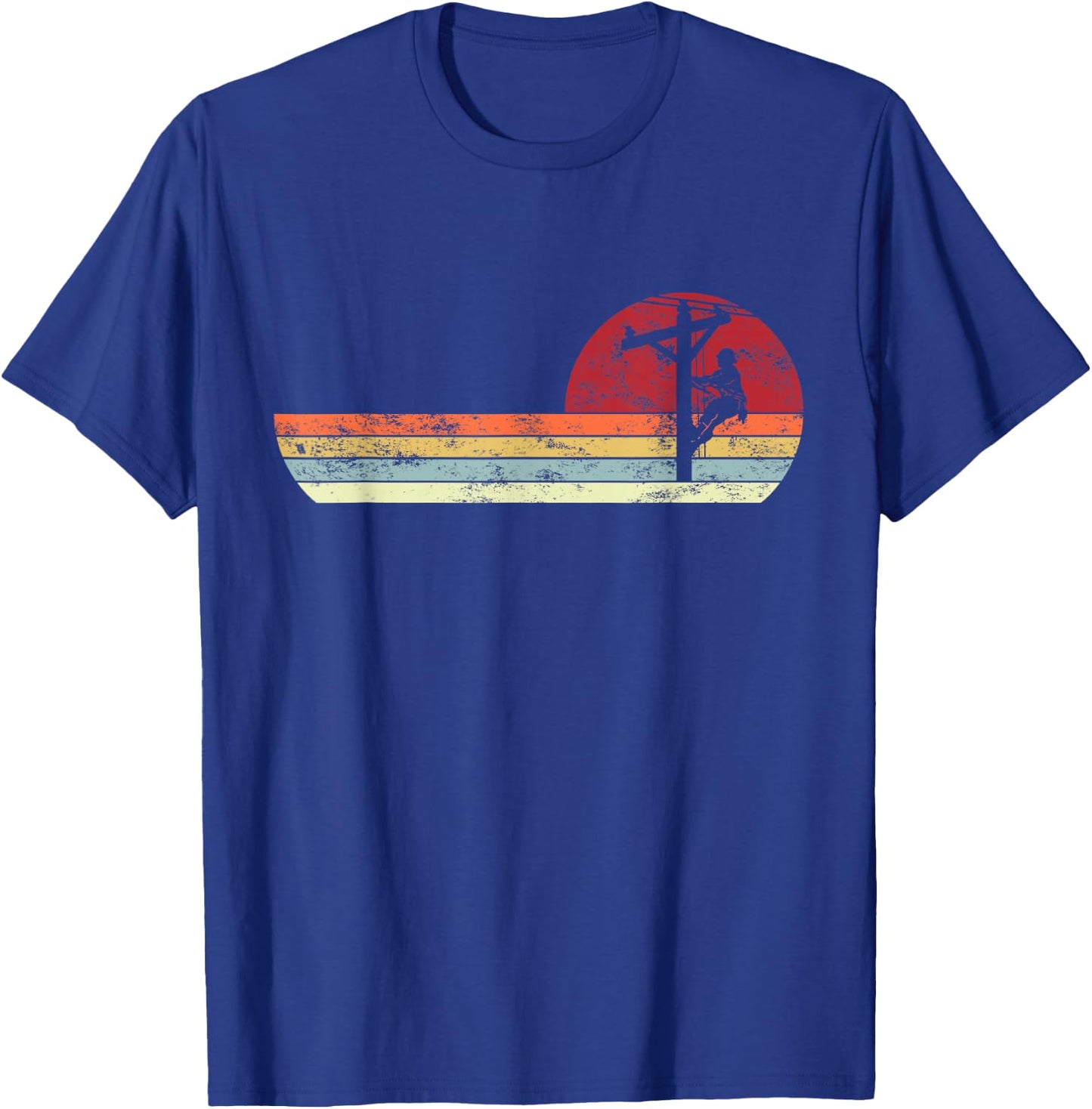 Lineman Retro Style Electrician T-Shirt - T-Shirt | Royal