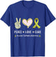 Peace Love cure Muscular dystrophy MD awareness men women T-Shirt - T-Shirt | Royal
