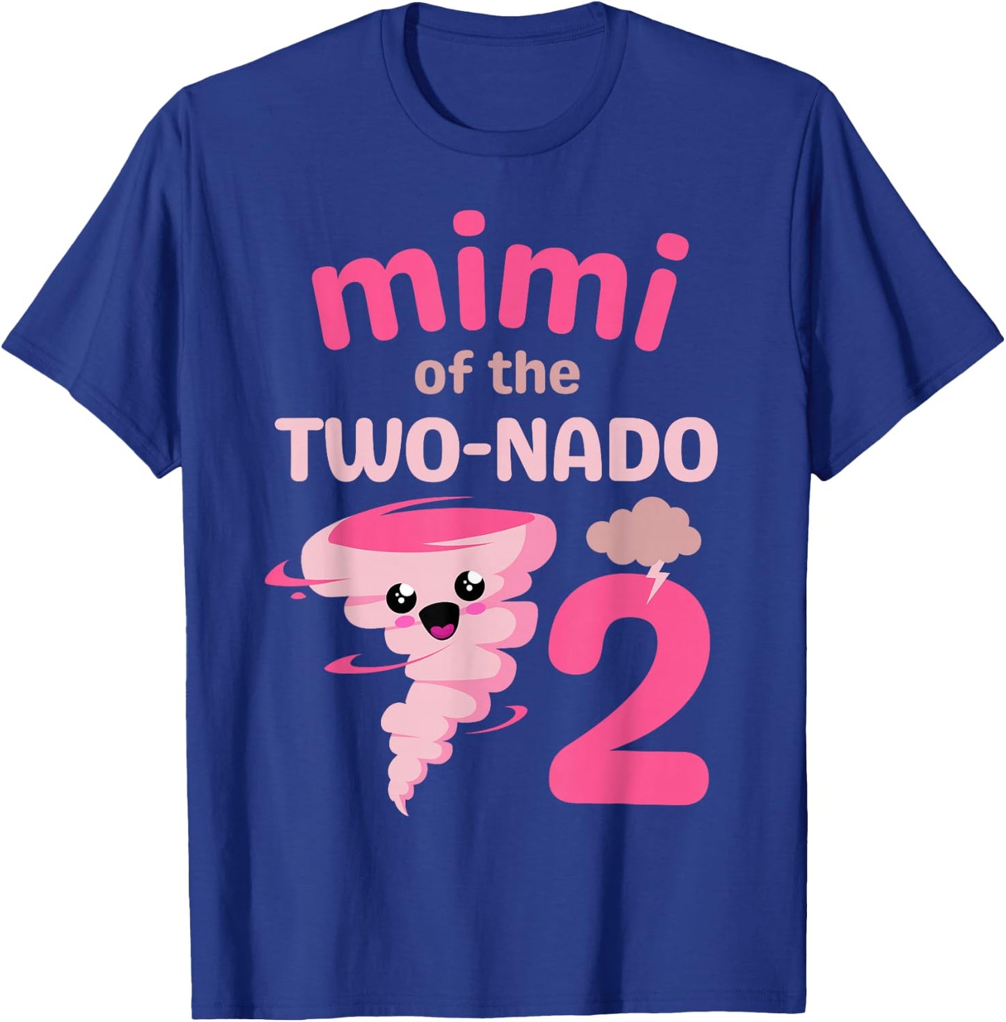 Mimi of the Two-nado Tornado Theme 2nd Birthday Party Kids T-Shirt - T-Shirt | Royal