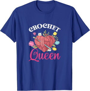Crochet Queen Crochet Lover Crocheters T-Shirt - T-Shirt | Royal