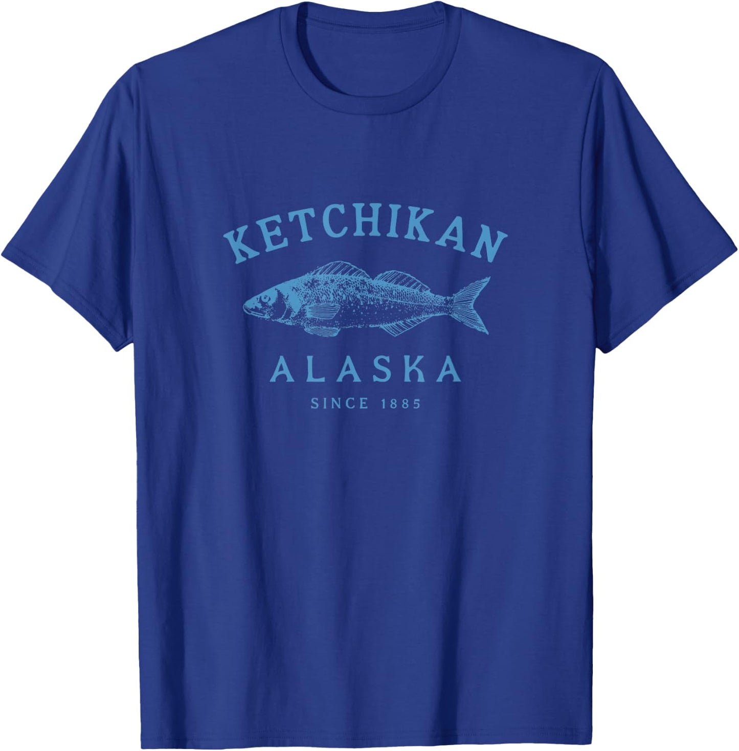 Retro Ketchikan Alaska Fishing Graphic T-Shirt - T-Shirt | Royal