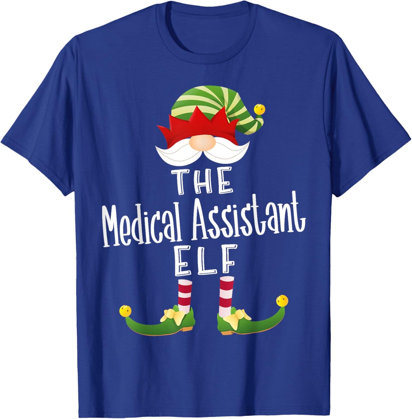 Medical Assistant Elf Group Christmas Funny Pajama Party T-Shirt - T-Shirt | Royal