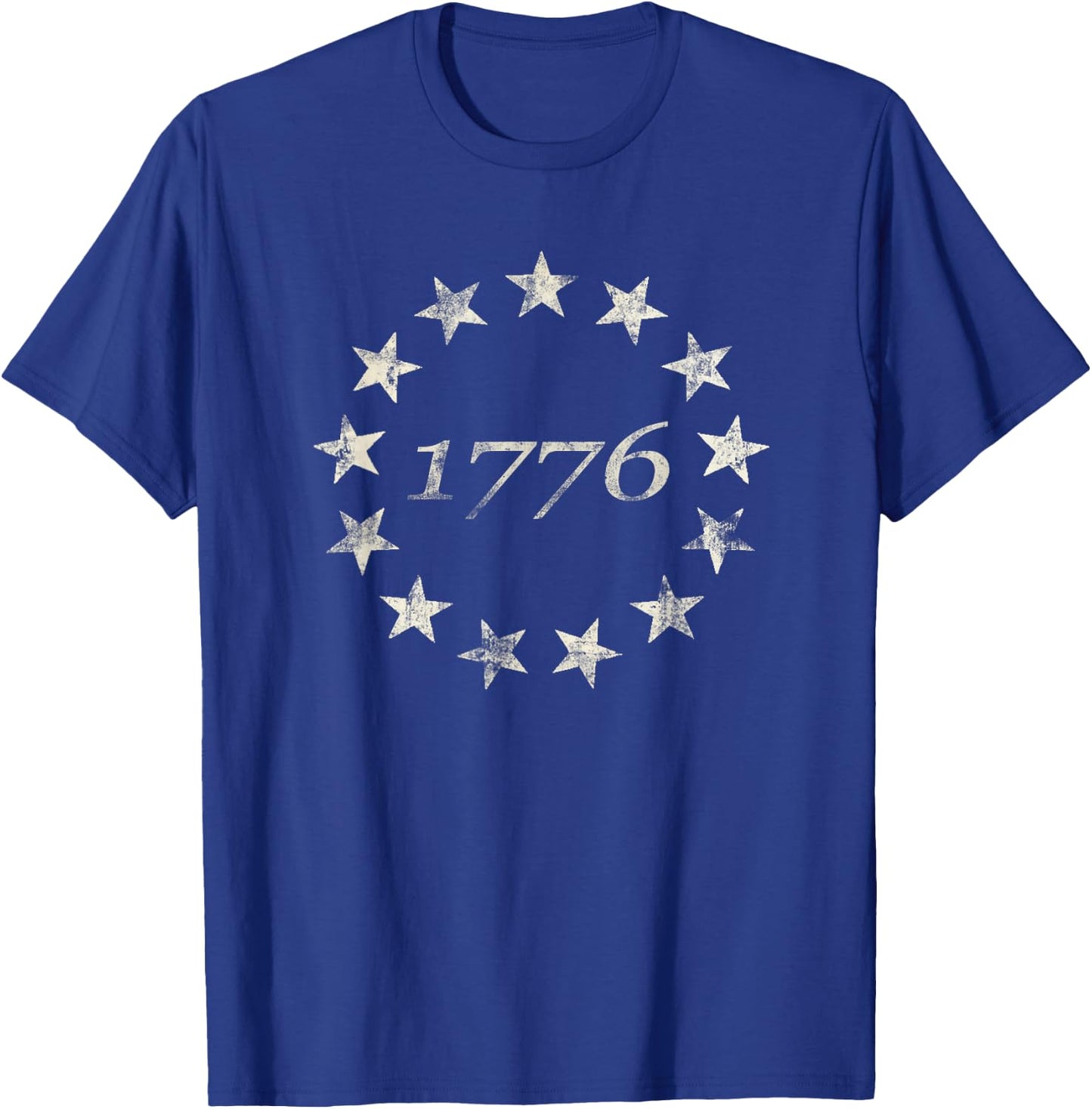 13 Star Flag Betsy Ross Distressed American Flag 1776 T-Shirt - T-Shirt | Royal