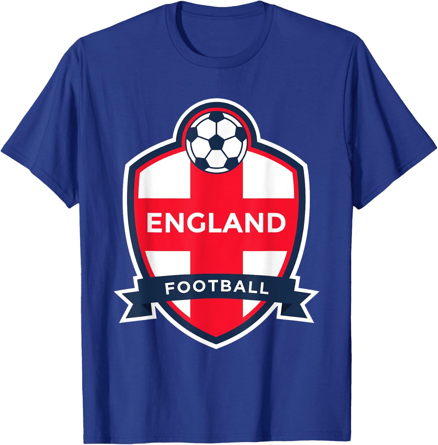 England Flag Retro Football Soccer English Fan Shirt T-Shirt - T-Shirt | Royal