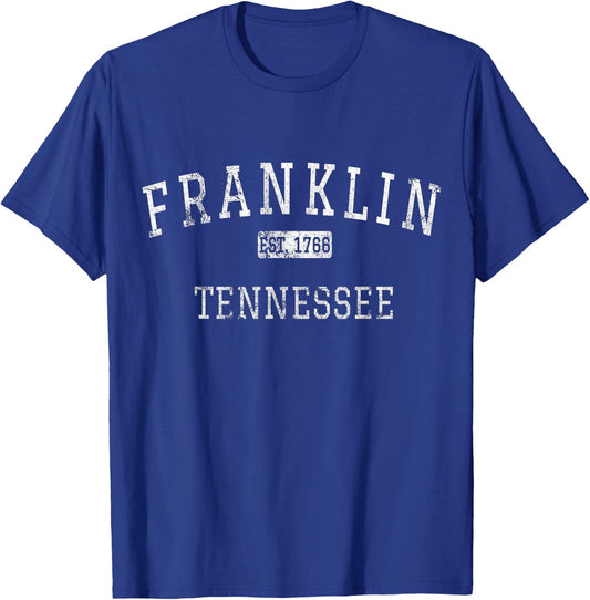 Franklin Tennessee TN Vintage T-Shirt - T-Shirt | Royal