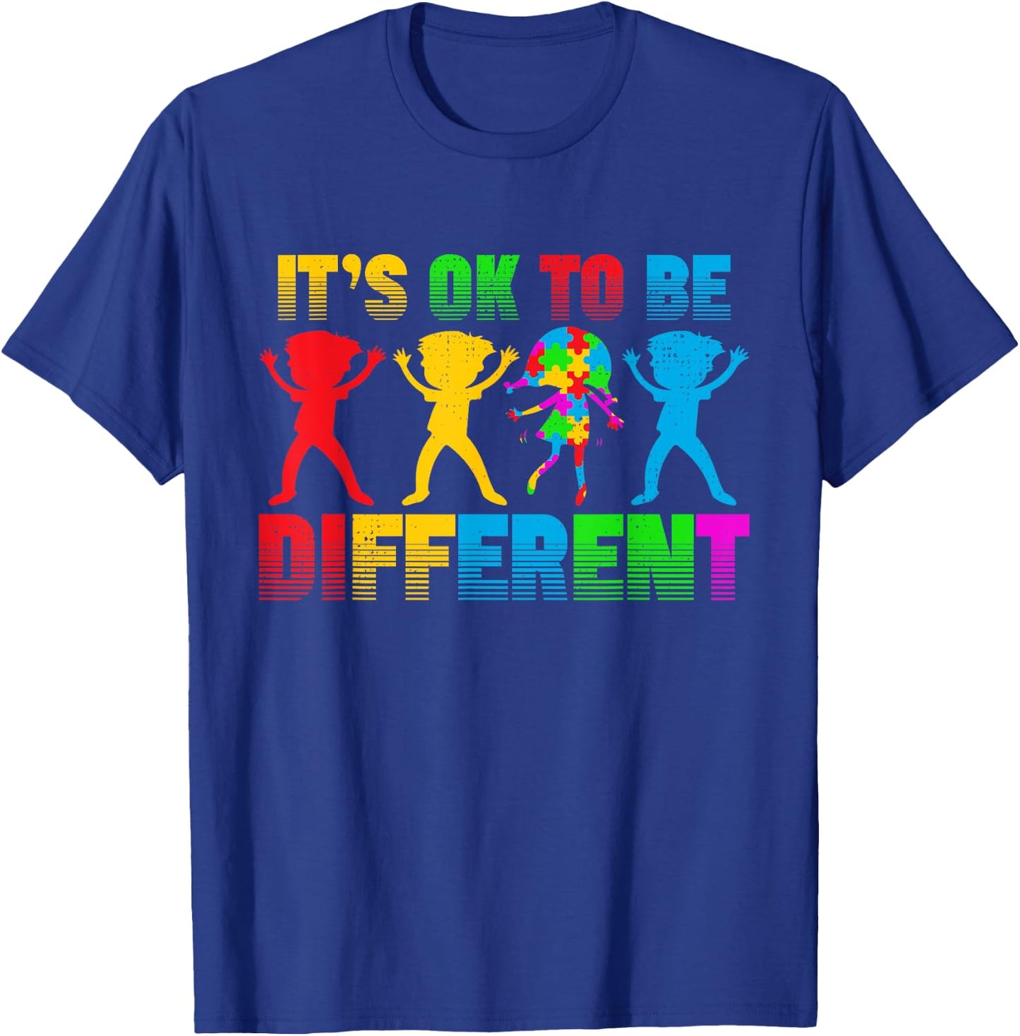 Ok To Be Different Acceptance Autistic Kids Autism Awareness T-Shirt - T-Shirt | Royal