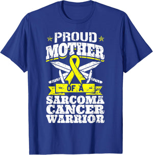 Proud Mother Of A Sarcoma Cancer Warrior Awareness Mom T-Shirt - T-Shirt | Royal