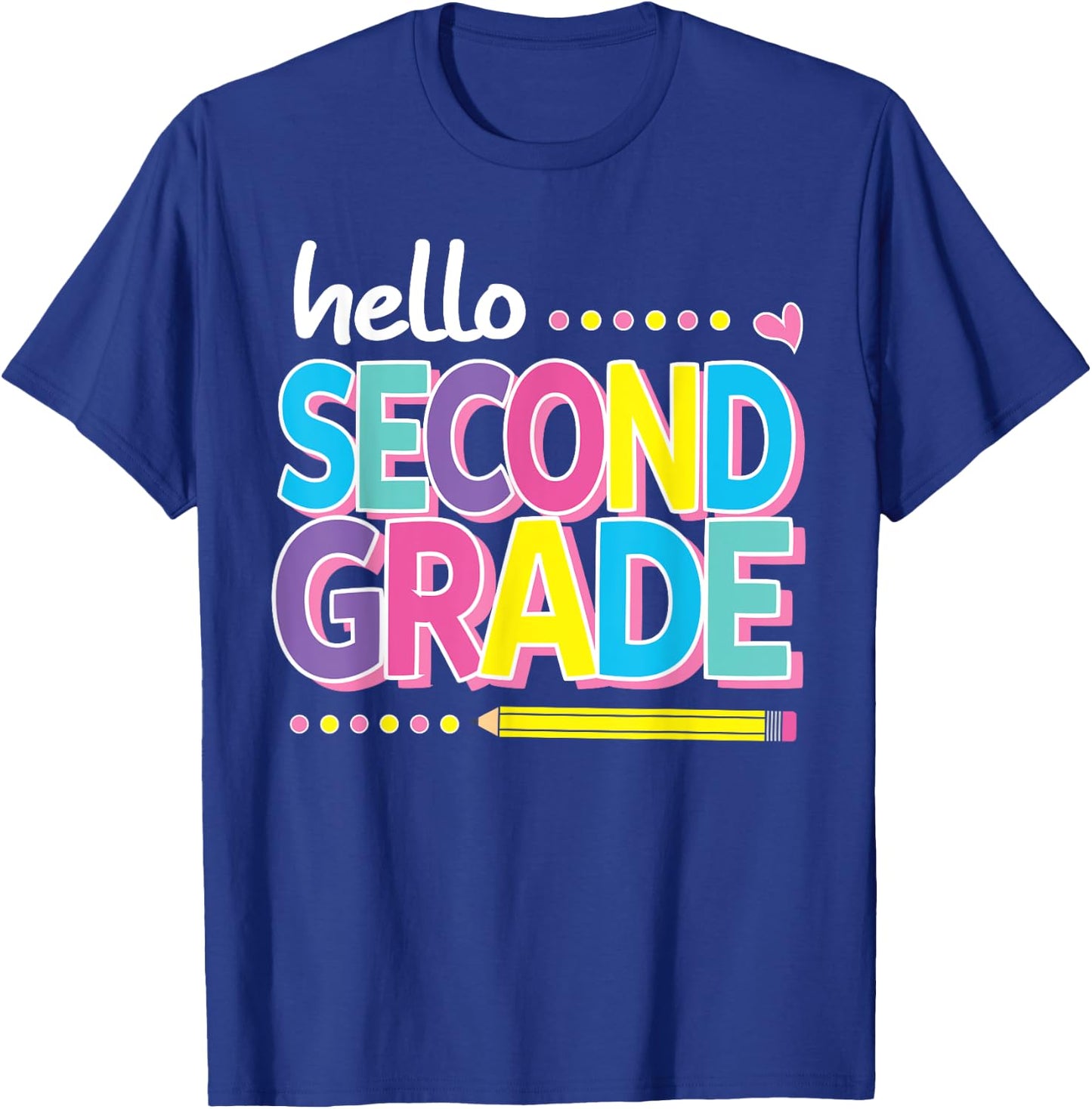 Hello Second 2nd Grade First Day Back to School 2024 Girls T-Shirt - T-Shirt | Royal