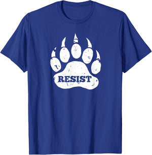 Resist Distressed Bear Paw Protect National Parks T-Shirt - T-Shirt | Royal