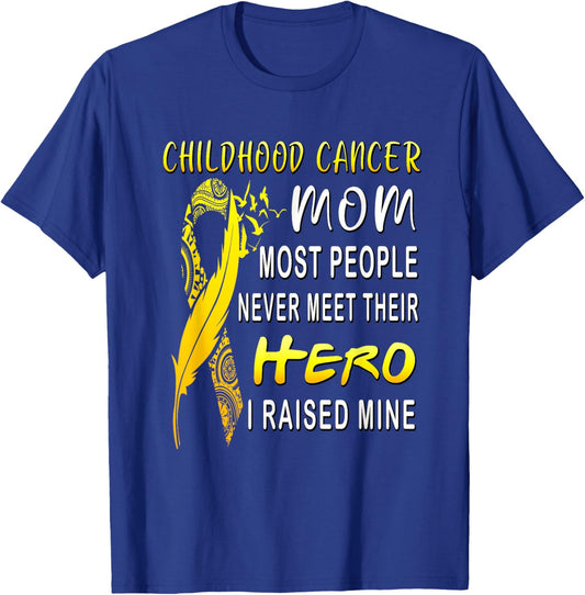 Childhood Cancer Fighter Mom My Son Is My Hero Women's Gift T-Shirt - T-Shirt | Royal