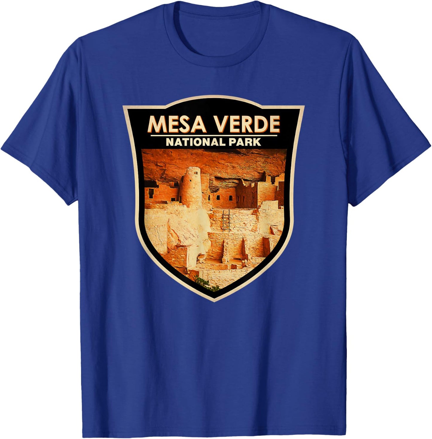 Mesa Verde National Park Cliff Palace Badge T-Shirt - T-Shirt | Royal