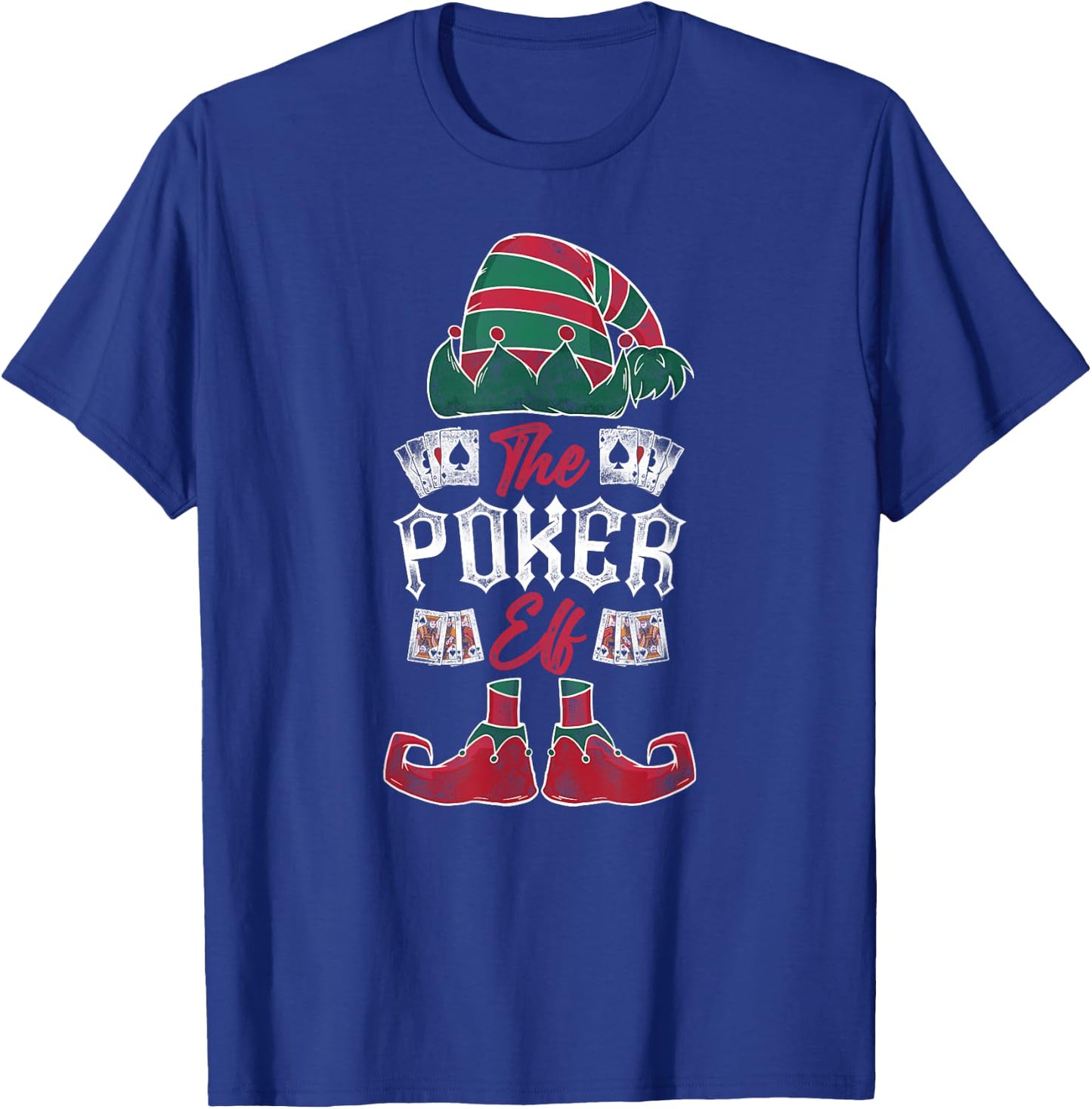 Poker Christmas Elf Vintage The Poker Elf T-Shirt - T-Shirt | Royal