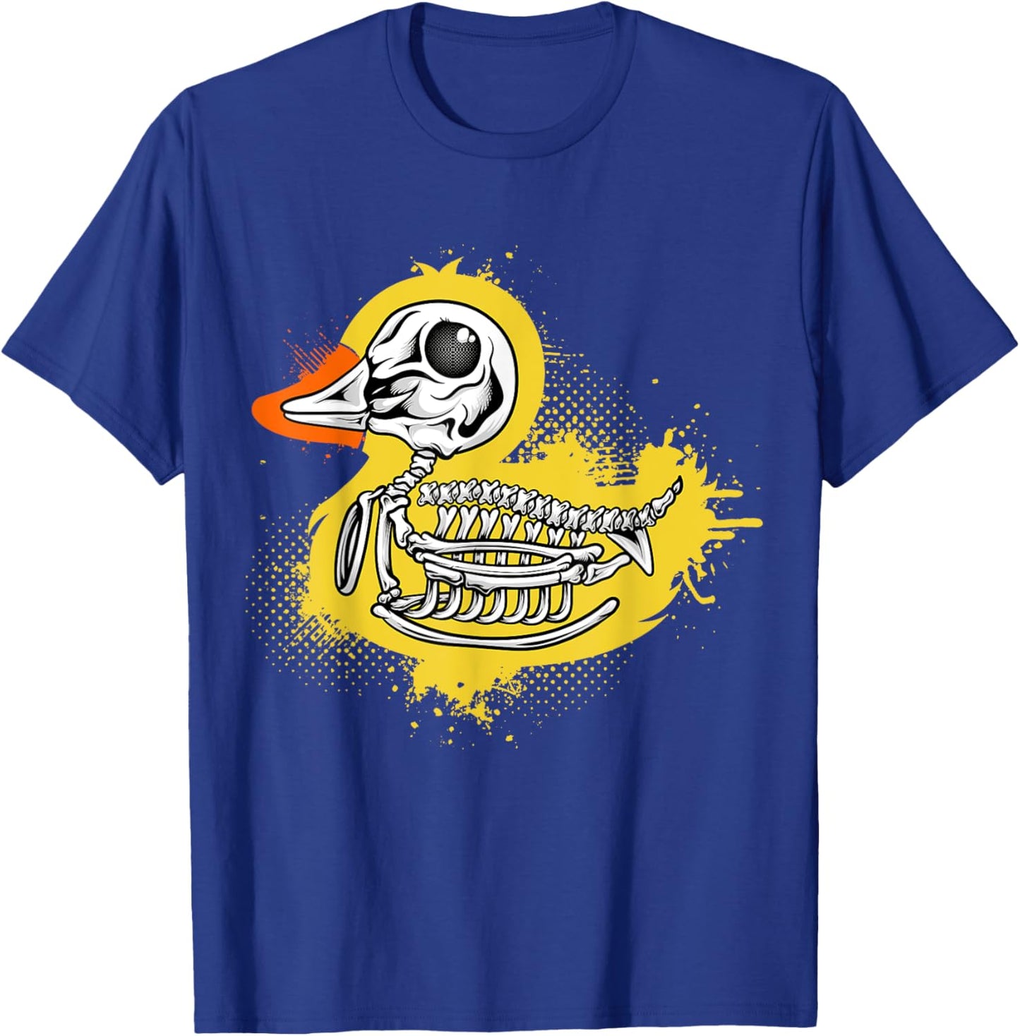Funny Rubber Duck, Bathing Duck, Skull Skeleton Humor T-Shirt - T-Shirt | Royal