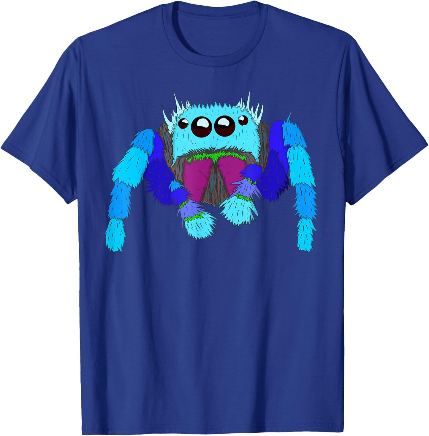 Jumping Spider , Cool Spider Face T-Shirt - T-Shirt | Royal