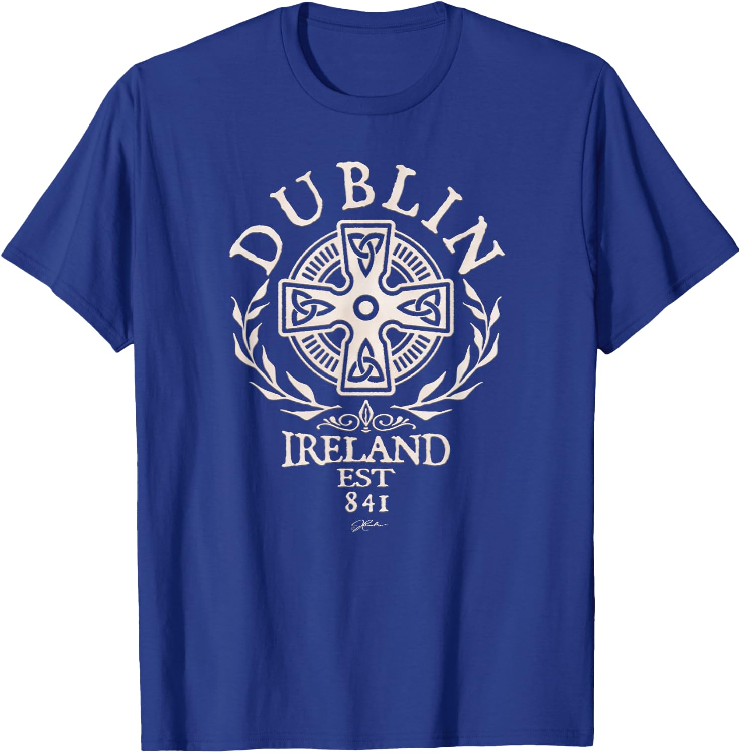 JCombs: Dublin, Ireland, with Celtic Cross T-Shirt - T-Shirt | Royal