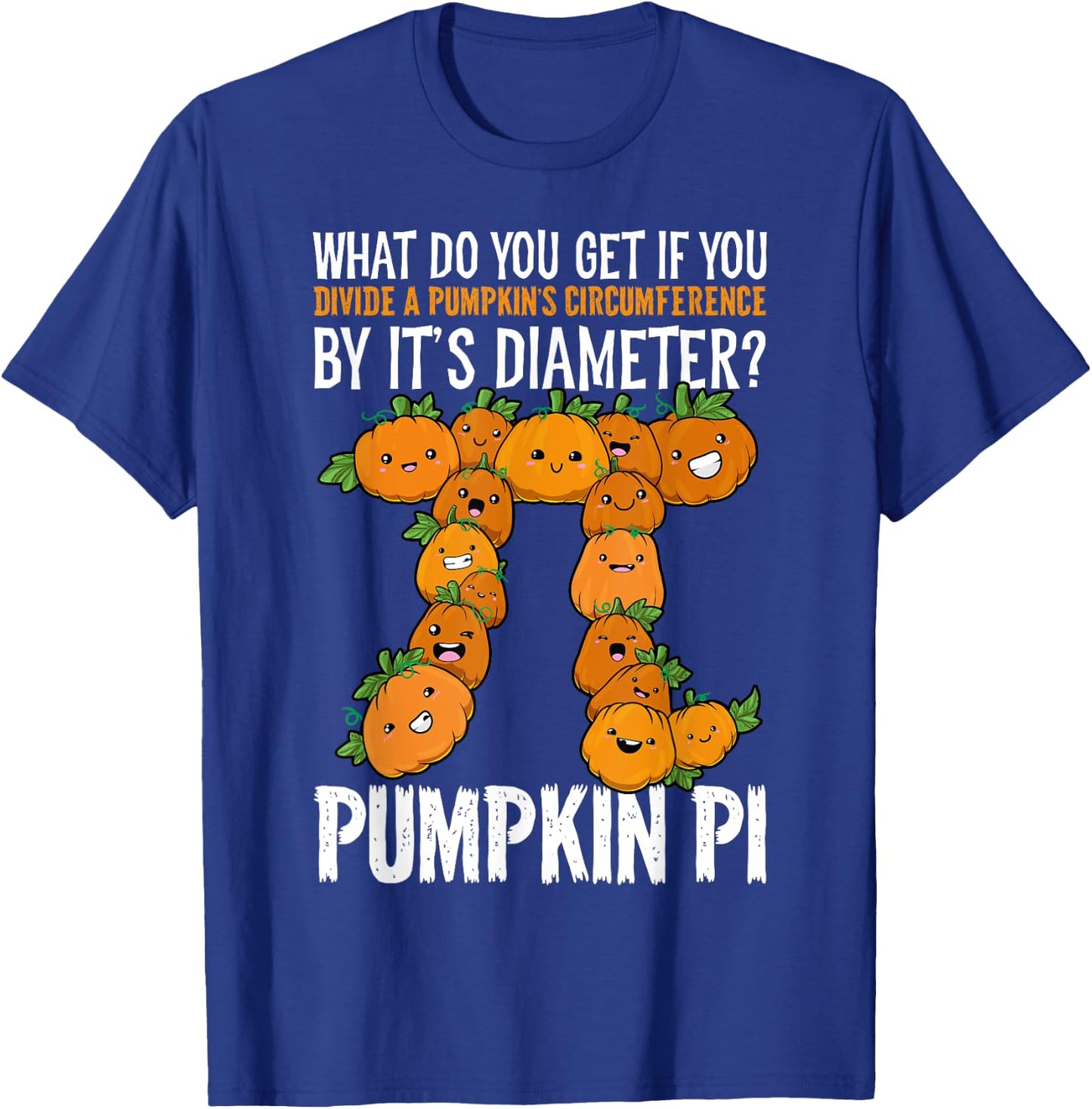 Math Shirt Pumpkin Pi Math Teacher Halloween Thanksgiving Pi T-Shirt - T-Shirt | Royal