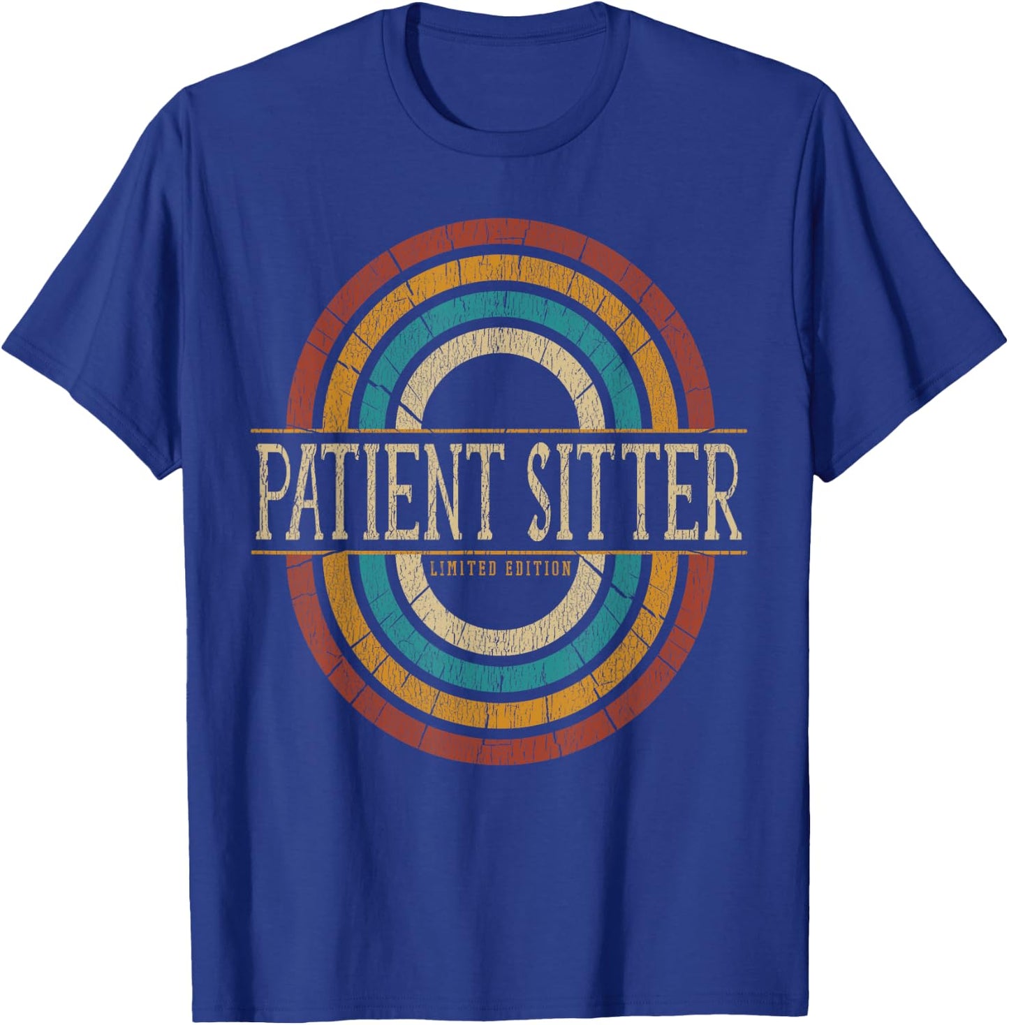 Patient Sitter Vintage Retro T-Shirt - T-Shirt | Royal