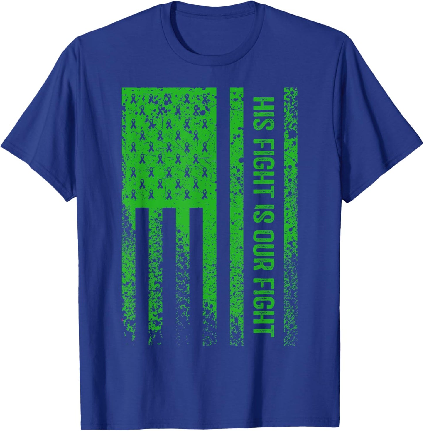 His Fight Is Our Fight Spinal Cord Injury Awareness T-Shirt - T-Shirt | Royal