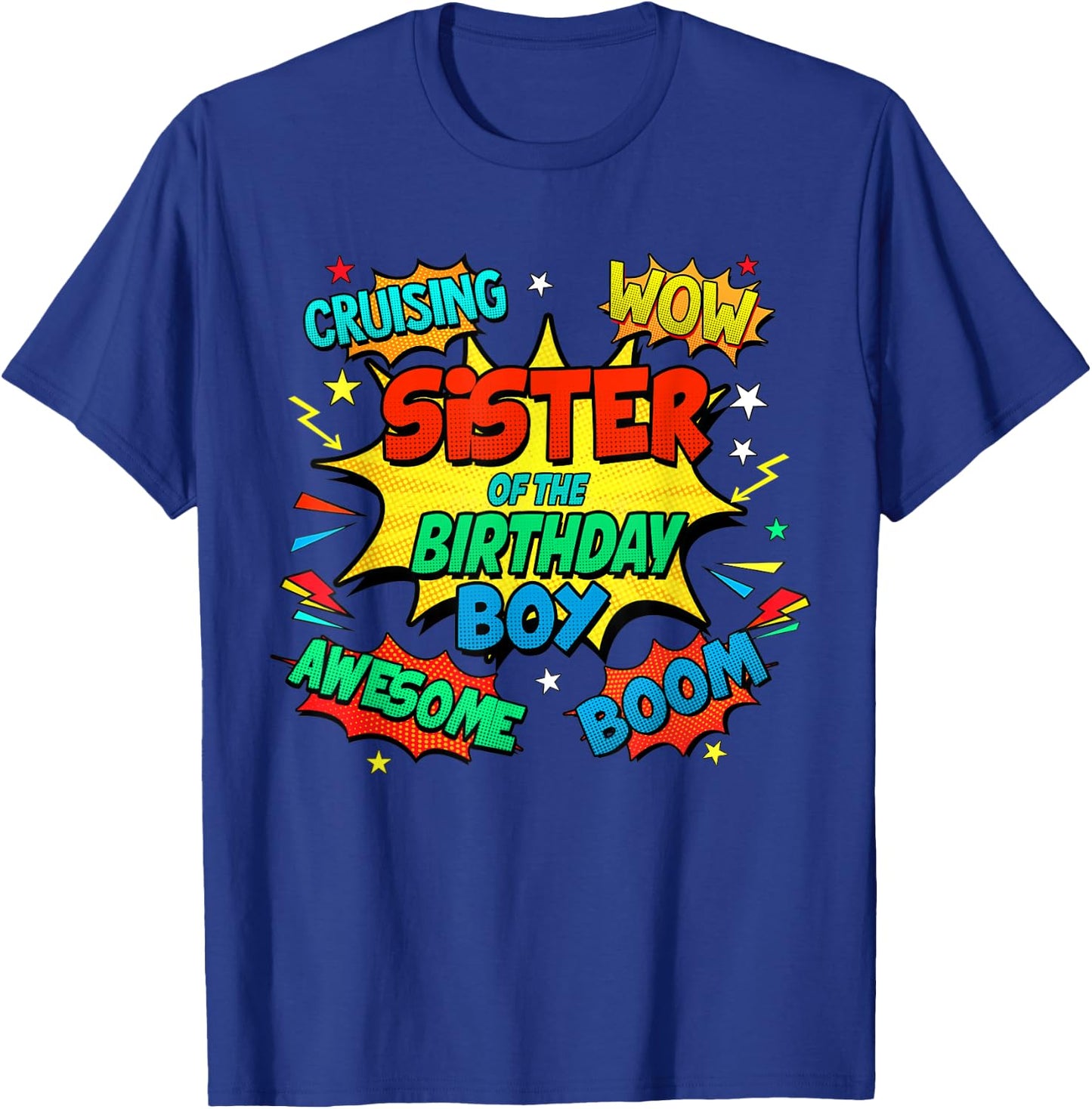 Aunt of The Birthday Boy Shirt Mother Superhero Comic Party T-Shirt - T-Shirt | Royal