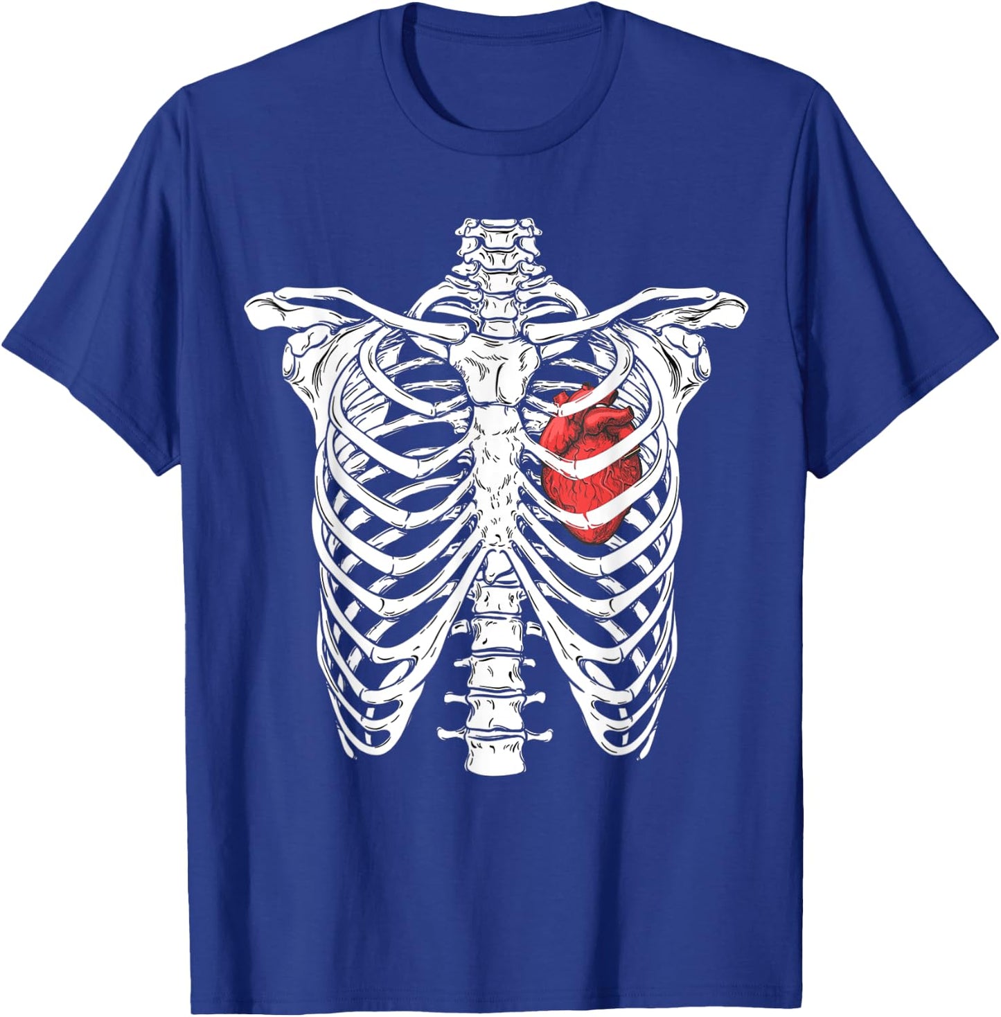 Heart and Ribcage Nurse Funny Skeleton Halloween costume T-Shirt - T-Shirt | Royal