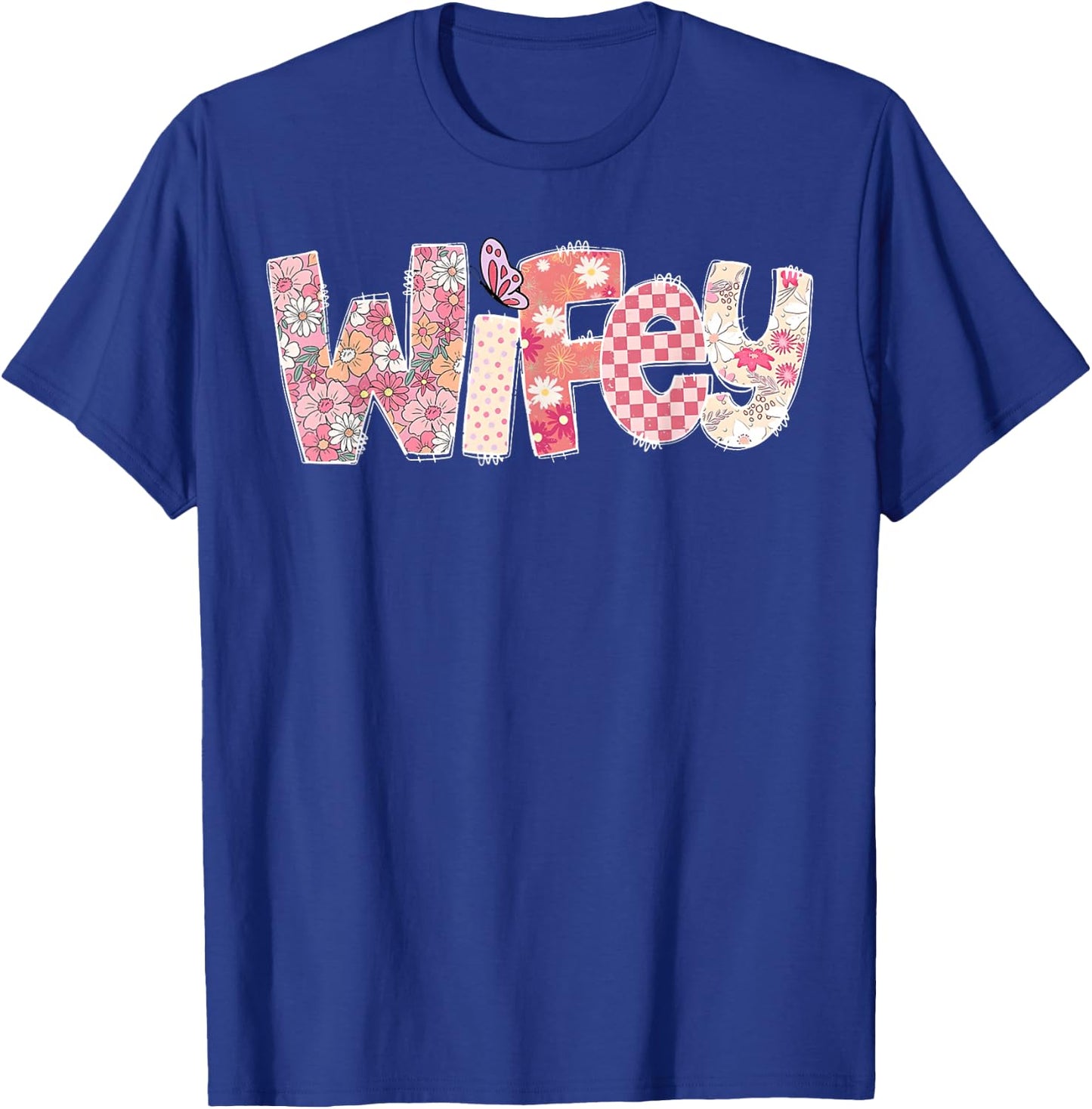Bride Women Funny Wifey Floral Engagement Fiance Wife Women T-Shirt - T-Shirt | Royal