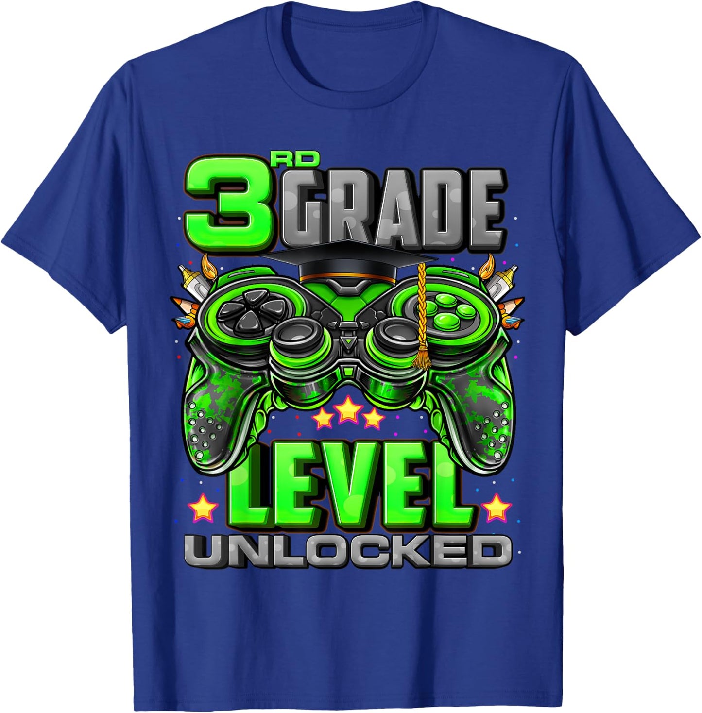 3rd Grade Level Unlocked Back To School 3rd Grade Boys T-Shirt - T-Shirt | Royal