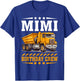 Mimi Birthday Crew Construction Birthday Boy Party T-Shirt - T-Shirt | Royal