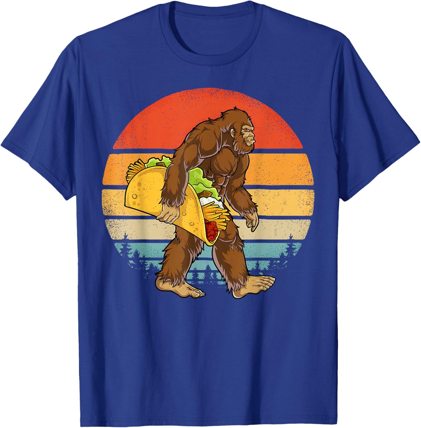 Bigfoot Carrying Taco Funny Cinco de Mayo Boys Men Sasquatch T-Shirt - T-Shirt | Royal