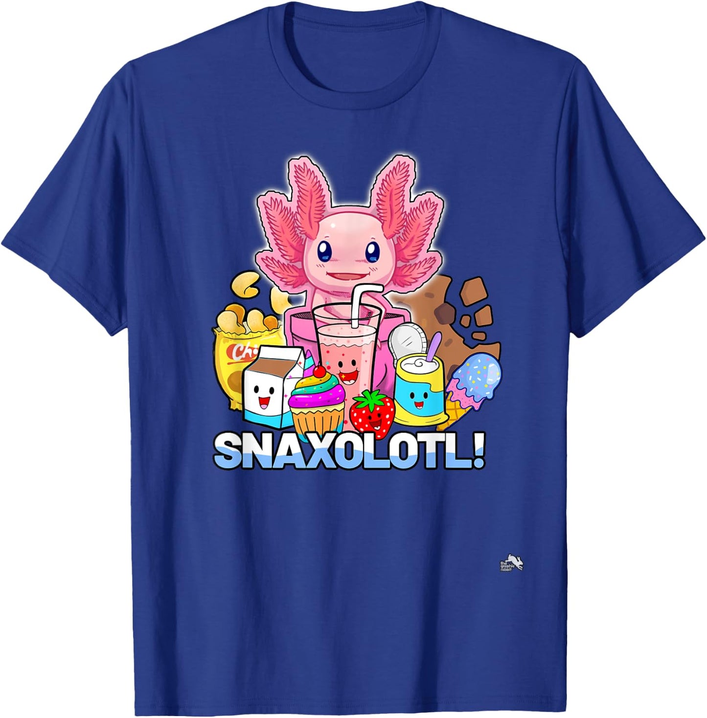 Pet Axolotl - Snaxolotl - Cute Snacks, Funny Kawaii T-Shirt - T-Shirt | Royal