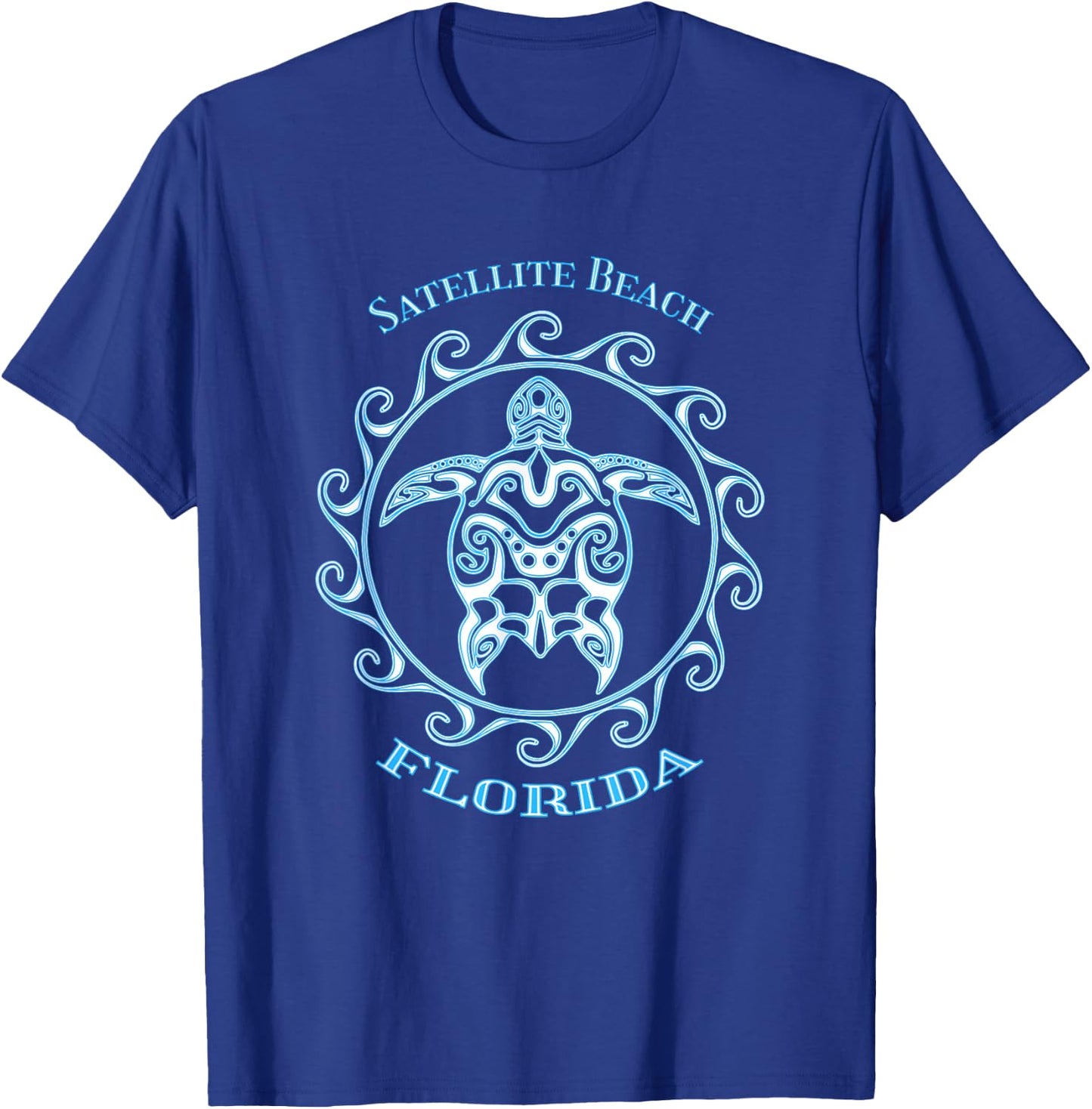 Satellite Beach Florida Tribal Sea Turtle Summer T-Shirt - T-Shirt | Royal