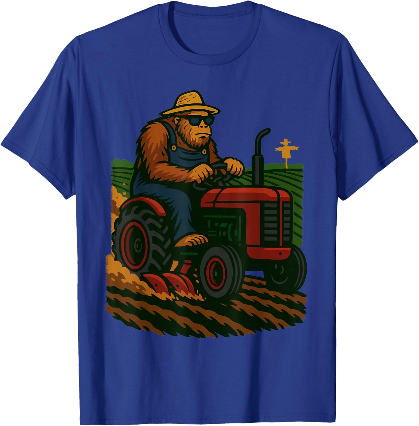 Funny Bigfoot Farmer Tractor Farming Farm Men Boys T-Shirt - T-Shirt | Royal